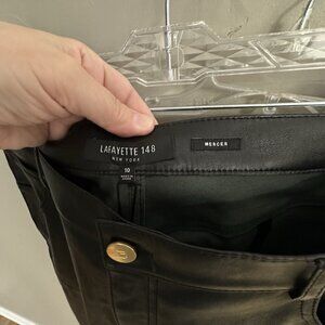 NEW LAFAYETTE 148 MERCER pants 100% genuine leather skinny butter soft black 10